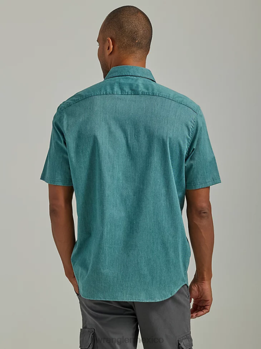 ropa mx Wrangler hombres camisa épica de sarga suave y flexible pacífico (112330780) 62D6359