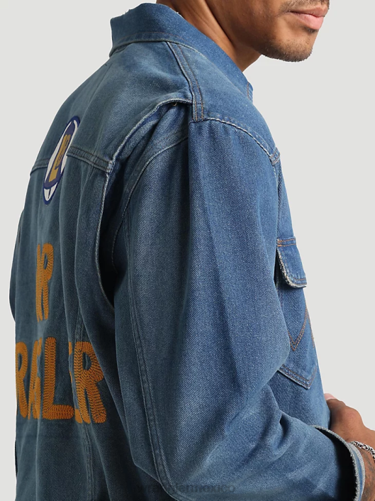ropa mx Wrangler hombres chaqueta estilo camionero de mezclilla clásica lavado oscuro (10mtjdwdw) 62D6611