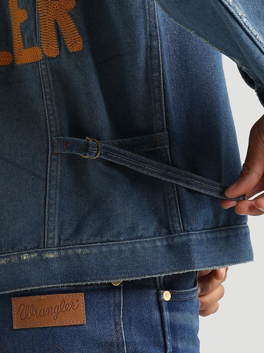 ropa mx Wrangler hombres chaqueta estilo camionero de mezclilla clásica lavado oscuro (10mtjdwdw) 62D6611