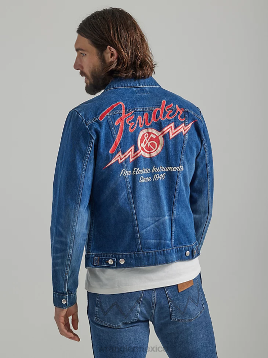 ropa mx Wrangler hombres chaqueta estilo camionero de mezclilla clásica lavado oscuro (10mtjdwdw) 62D6611