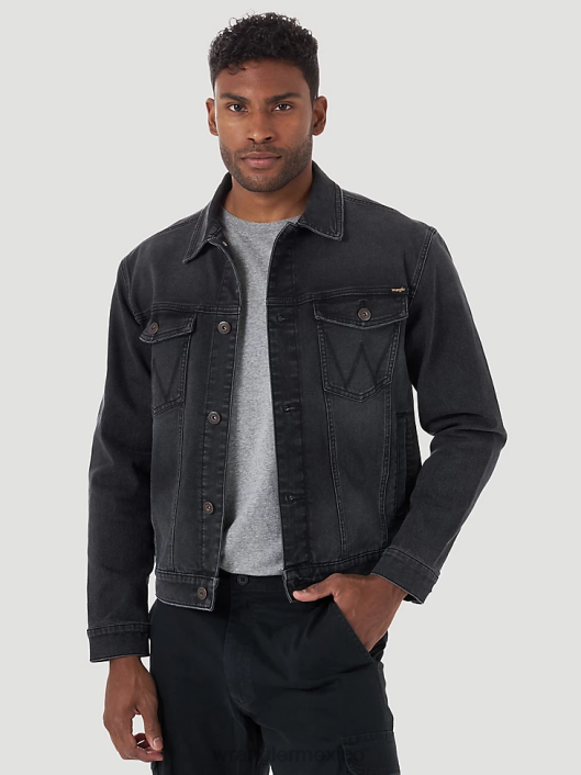 ropa mx Wrangler hombres chaqueta estilo camionero de mezclilla clásica negro (mtjdabk) 62D6613