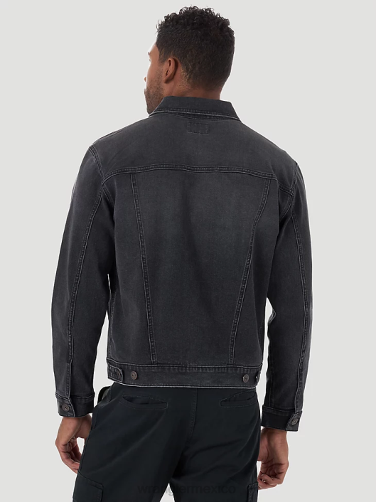 ropa mx Wrangler hombres chaqueta estilo camionero de mezclilla clásica negro (mtjdabk) 62D6613