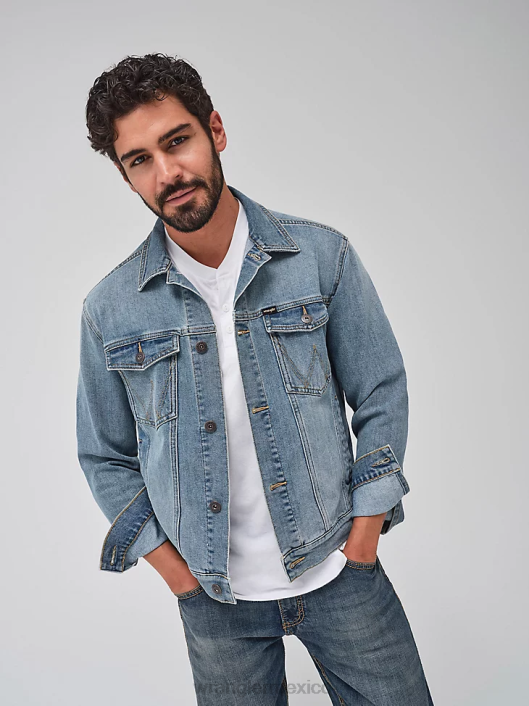 ropa mx Wrangler hombres chaqueta estilo camionero de mezclilla clásica índigo vintage (112323852) 62D6612