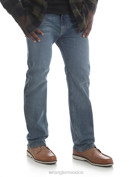 ropa mx Wrangler hombres jeans de corte recto con flexión de mezclilla premium de cinco estrellas para mayor comodidad lápida sepulcral (95fxvts) 62D6193