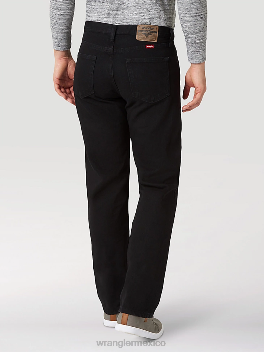 ropa mx Wrangler hombres jeans de corte relajado de mezclilla premium de cinco estrellas negro de carbón (97601cb) 62D687