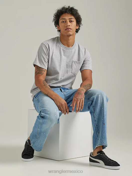 ropa mx Wrangler hombres jeans holgados desgastados llanuras (112332241) 62D6144