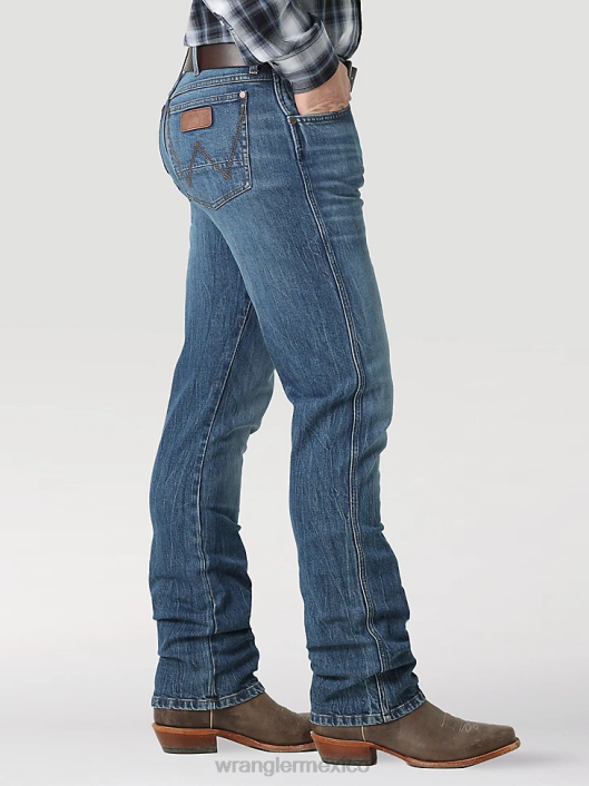 ropa mx Wrangler hombres jeans retro ajustados con pernera recta aserrín (112322491) 62D637