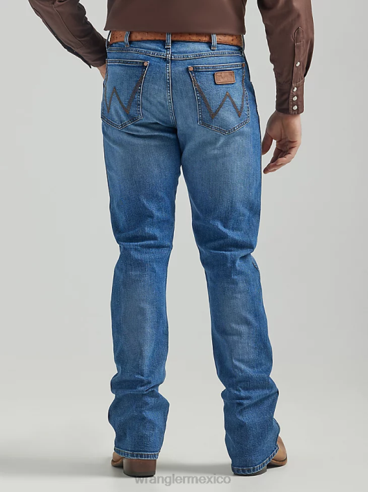 ropa mx Wrangler hombres jeans retro con corte tipo bota y corte slim frisón (112325733) 62D61