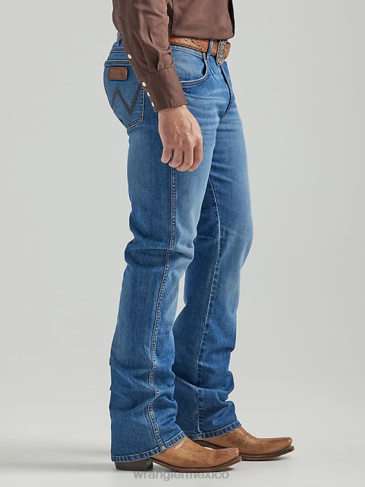 ropa mx Wrangler hombres jeans retro con corte tipo bota y corte slim frisón (112325733) 62D61