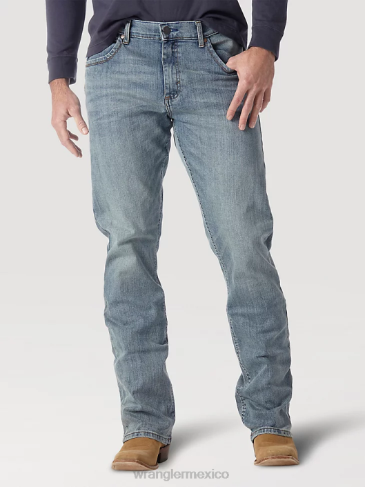 ropa mx Wrangler hombres jeans retro con corte tipo bota y corte slim lavado br (77mwzbr) 62D68
