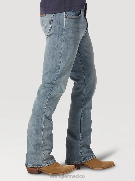 ropa mx Wrangler hombres jeans retro con corte tipo bota y corte slim lavado br (77mwzbr) 62D68