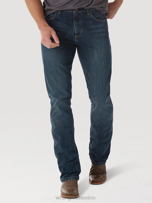ropa mx Wrangler hombres jeans retro con corte tipo bota y corte slim lavado de río (77mwzrw) 62D67