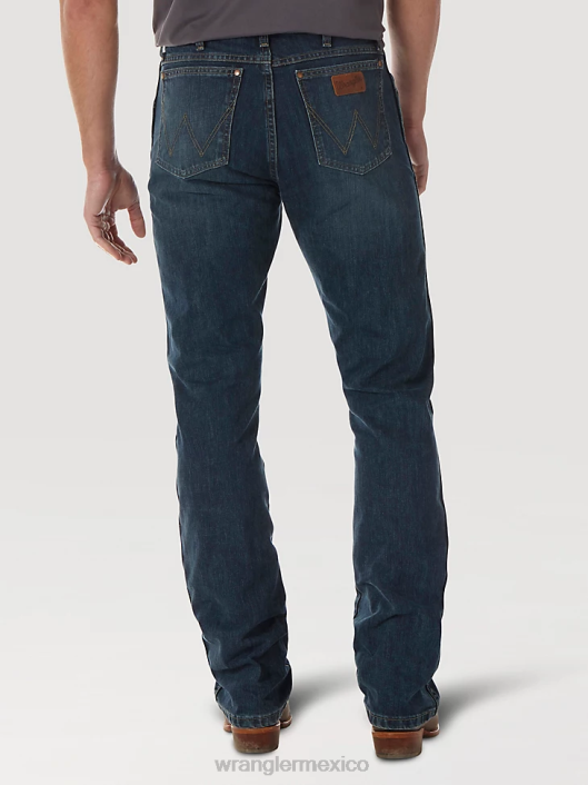 ropa mx Wrangler hombres jeans retro con corte tipo bota y corte slim lavado de río (77mwzrw) 62D67