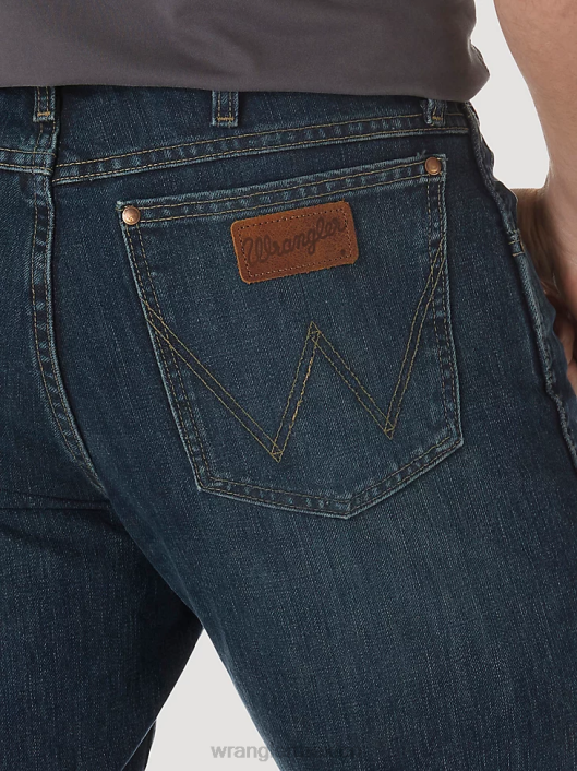 ropa mx Wrangler hombres jeans retro con corte tipo bota y corte slim lavado de río (77mwzrw) 62D67