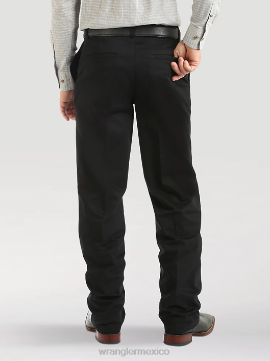 ropa mx Wrangler hombres pantalones casuales con frente plano y ajuste relajado negro (00096bk) 62D6260