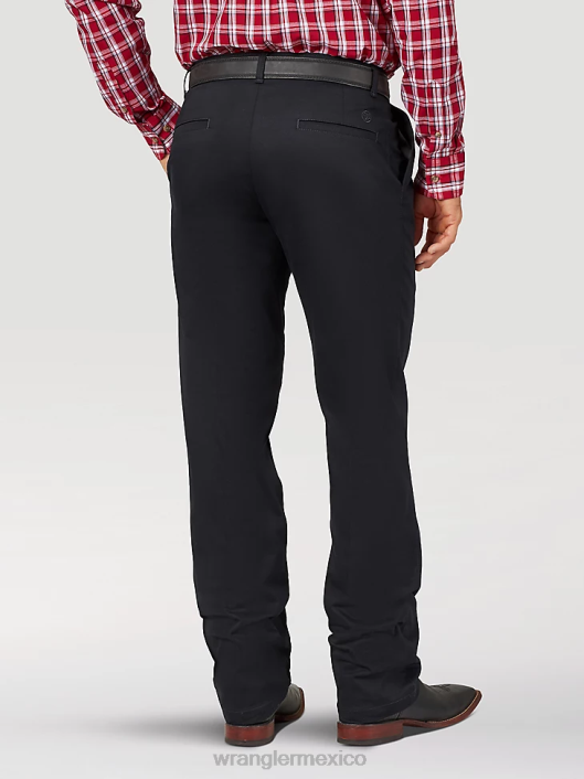 ropa mx Wrangler hombres pantalones casuales con frente plisado y ajuste relajado negro (00097bk) 62D6261
