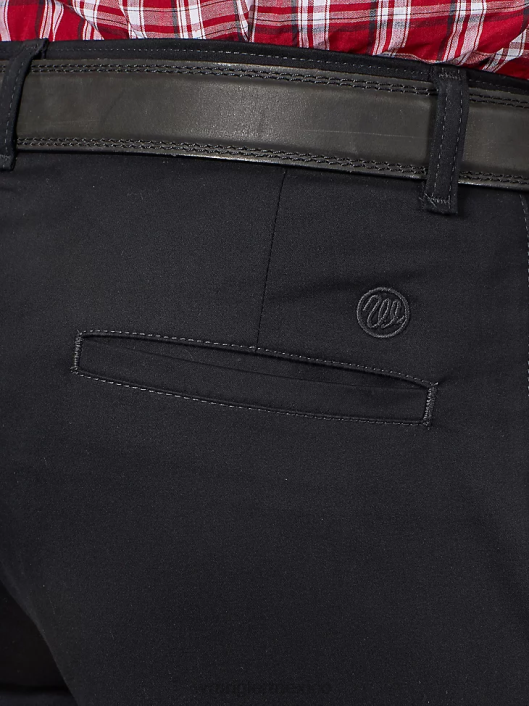 ropa mx Wrangler hombres pantalones casuales con frente plisado y ajuste relajado negro (00097bk) 62D6261