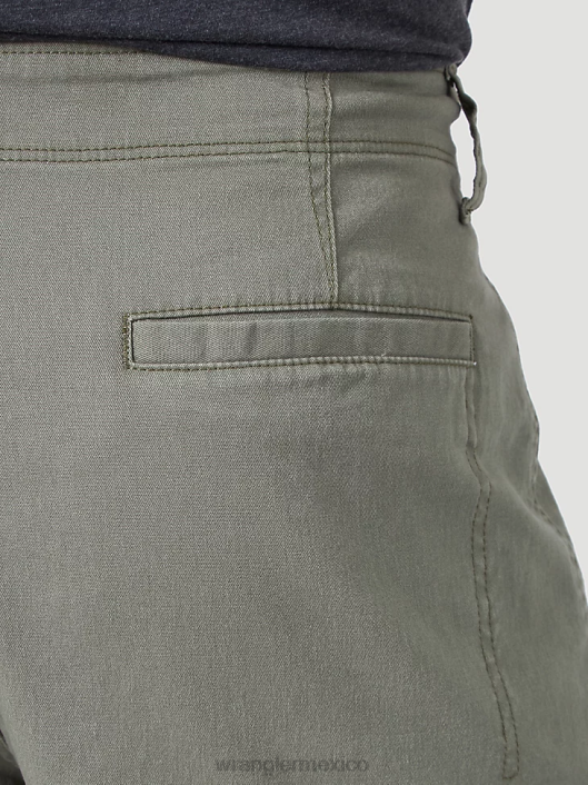 ropa mx Wrangler hombres pantalones cortos cargo elásticos auténticos aceituna polvorienta (10zm6acdo) 62D6556