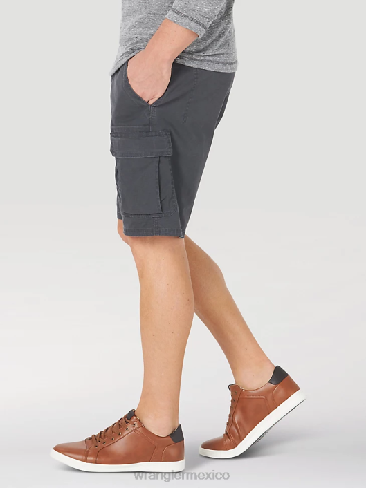 ropa mx Wrangler hombres pantalones cortos cargo elásticos auténticos antracita (10zm6acah) 62D6559