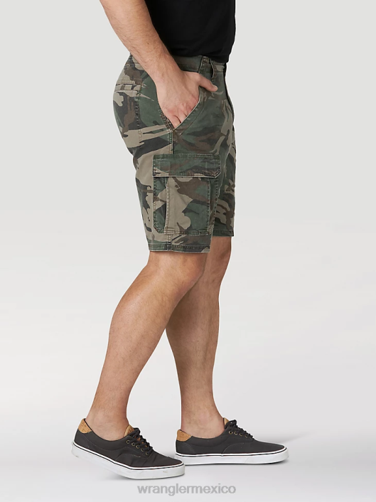 ropa mx Wrangler hombres pantalones cortos cargo elásticos auténticos camuflaje verde (10zm6acgb) 62D6561