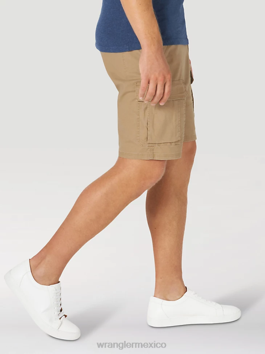 ropa mx Wrangler hombres pantalones cortos cargo elásticos auténticos roble petrificado (10zm6acpo) 62D6563