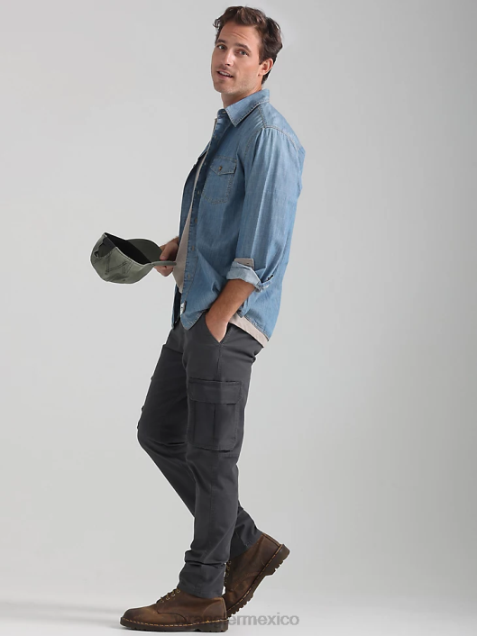 ropa mx Wrangler hombres pantalón cargo cónico flexible asfalto (70dywas) 62D6225