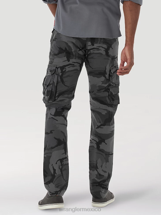 ropa mx Wrangler hombres pantalón cargo cónico flexible camuflaje antracita (70dywgl) 62D6227