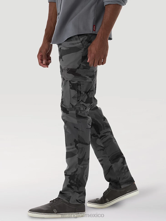 ropa mx Wrangler hombres pantalón cargo cónico flexible camuflaje antracita (70dywgl) 62D6227