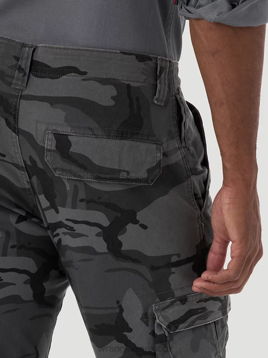 ropa mx Wrangler hombres pantalón cargo cónico flexible camuflaje antracita (70dywgl) 62D6227