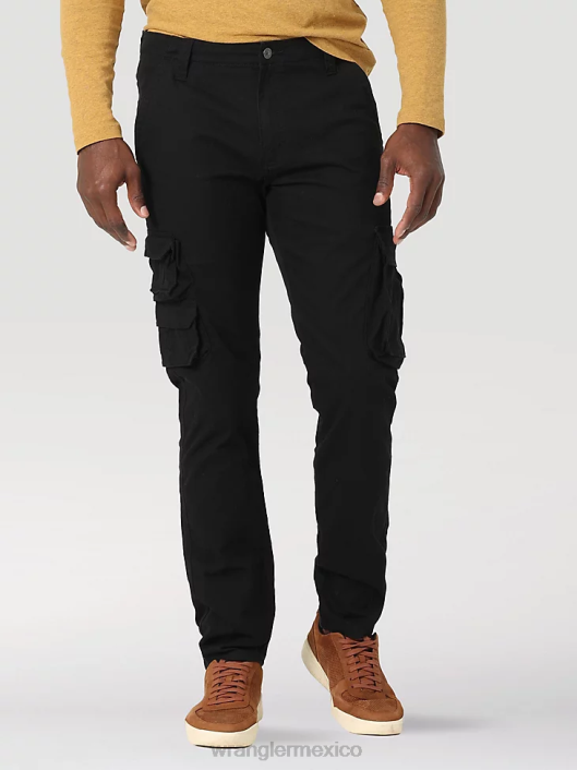 ropa mx Wrangler hombres pantalón cargo cónico flexible negro (112326301) 62D6229