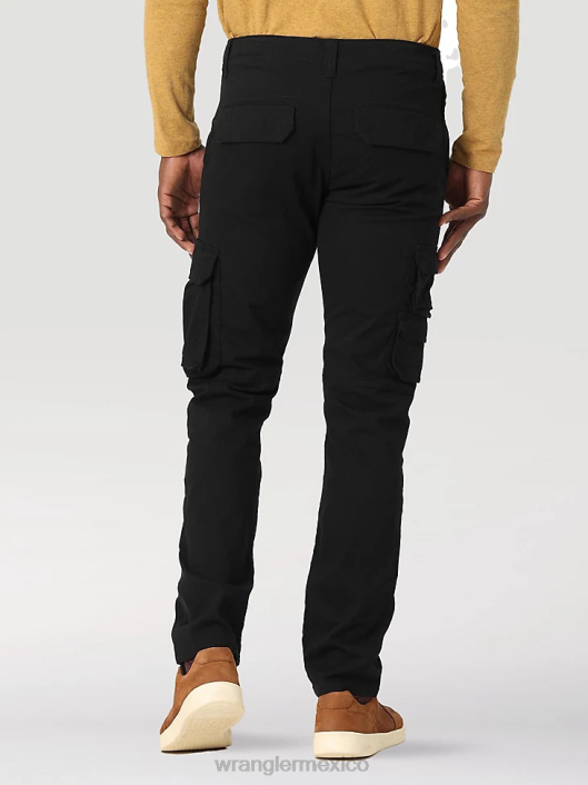 ropa mx Wrangler hombres pantalón cargo cónico flexible negro (112326301) 62D6229