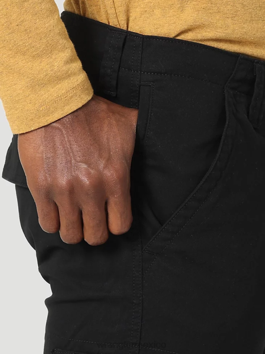 ropa mx Wrangler hombres pantalón cargo cónico flexible negro (112326301) 62D6229