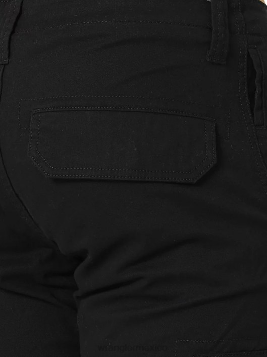 ropa mx Wrangler hombres pantalón cargo cónico flexible negro (112326301) 62D6229