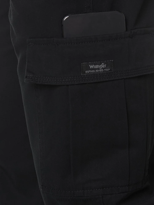 ropa mx Wrangler hombres pantalón cargo de sarga heredado negro (70lewbl) 62D6248