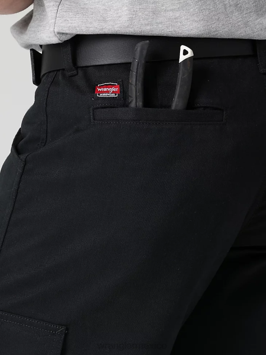 ropa mx Wrangler hombres pantalón cargo de sarga para trabajo negro azabache (112320218) 62D6689