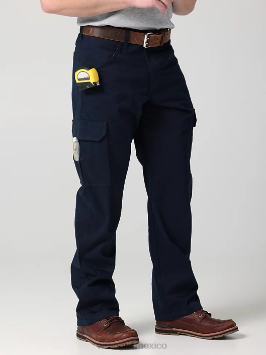 ropa mx Wrangler hombres pantalón cargo de sarga para trabajo zafiro oscuro (112320219) 62D6690