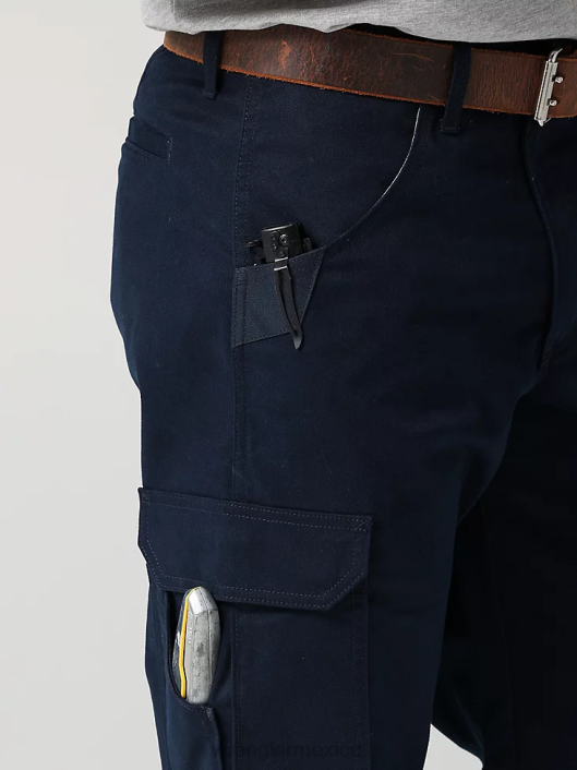ropa mx Wrangler hombres pantalón cargo de sarga para trabajo zafiro oscuro (112320219) 62D6690
