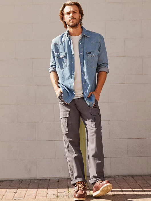 ropa mx Wrangler hombres pantalón cargo flexible de ajuste relajado premium de cinco estrellas antricita (70abwah) 62D6222