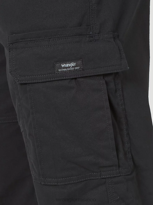 ropa mx Wrangler hombres pantalón cargo flexible de ajuste relajado premium de cinco estrellas negro (70abwbl) 62D6218