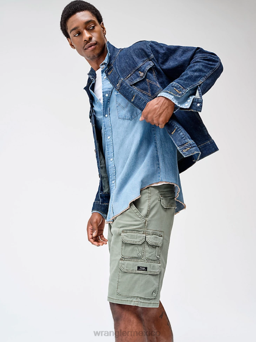 ropa mx Wrangler hombres pantalón corto cargo apilado premium de cinco estrellas abeto (112336367) 62D6535