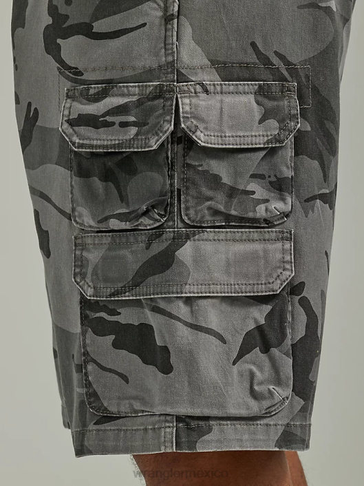 ropa mx Wrangler hombres pantalón corto cargo apilado premium de cinco estrellas camuflaje antracita (112336363) 62D6531
