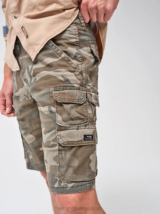ropa mx Wrangler hombres pantalón corto cargo apilado premium de cinco estrellas camuflaje marrón sombra (112336366) 62D6533
