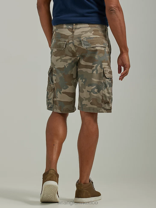 ropa mx Wrangler hombres pantalón corto cargo apilado premium de cinco estrellas camuflaje marrón sombra (112336366) 62D6533