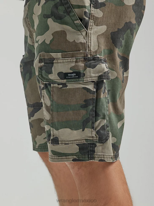 ropa mx Wrangler hombres pantalón corto cargo premium de cinco estrellas camuflaje verde marrón (112336219) 62D6518