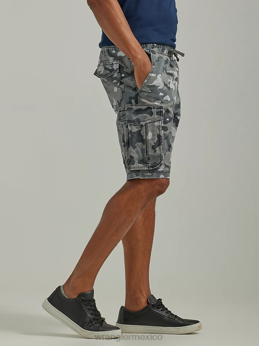 ropa mx Wrangler hombres pantalón corto tipo cargo con cordón elástico y libre de estirar camuflaje monumento (112336239) 62D6554