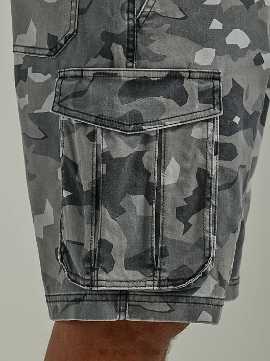 ropa mx Wrangler hombres pantalón corto tipo cargo con cordón elástico y libre de estirar camuflaje monumento (112336239) 62D6554