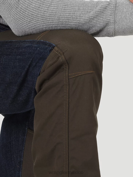 ropa mx Wrangler hombres pantalón de lona con pernera recta y corte regular resistente musgo (31100ms) 62D6650