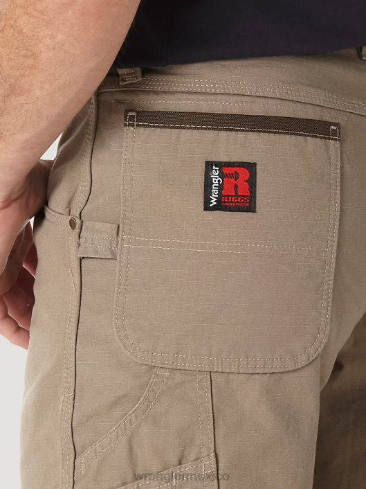 ropa mx Wrangler hombres riggs ropa de trabajo carpintero corto caqui oscuro (3w320dk) 62D6544