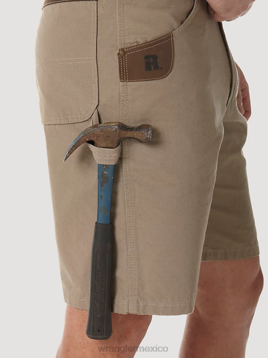 ropa mx Wrangler hombres riggs ropa de trabajo carpintero corto caqui oscuro (3w320dk) 62D6544