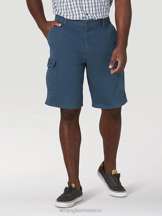 ropa mx Wrangler hombres short cargo de sarga flexible marina de medianoche (gwsnsmn) 62D6548